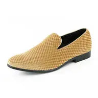 Suede Slip In Shoes - Gold