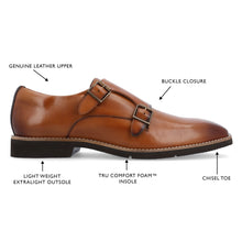 Load image into Gallery viewer, Thomas &amp; Vine Artemis Chisel Toe Double Monk Strap - Brown
