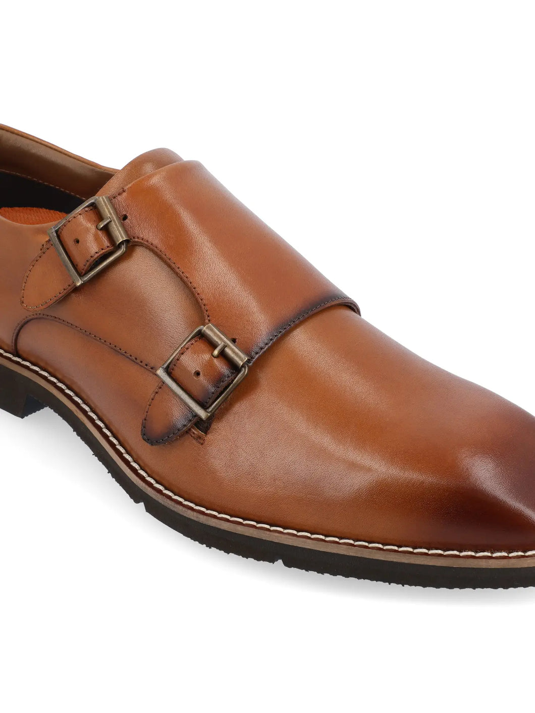 Thomas & Vine Artemis Chisel Toe Double Monk Strap - Brown