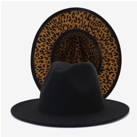 two-tone fedora hat black