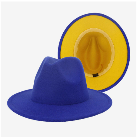 two-tone fedora hat blue